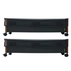 VEVOR Under Bed Storage with Wheels, 39.8 x 20.1 x 5.9 inch Underbed Containers, Underbed Shoes Organizer with Lid & Gray Latch, Rolling Under the Bed Storage Bins for Clothes Shoes Blankets, 2 Pack