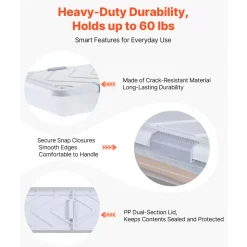 VEVOR Under Bed Storage with Wheels, 30.3 x 18.5 x 6.8 inch, Underbed Containers with Clear Lid, Underbed Shoe Organizer, Rolling Under the Bed Storage Bins for Clothes Shoes Blankets Bedroom, 2 Pack