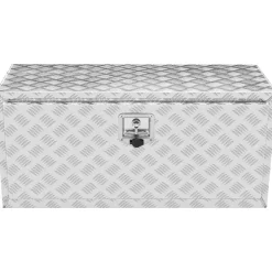 VEVOR Underbody Truck Box, 36"×17"×18" Pickup Storage Box, Heavy Duty Aluminum Diamond Plate Tool Box with Lock and Keys, Waterproof Trailer Storage Box with T-Handle Latch for Truck, Van, Trailer