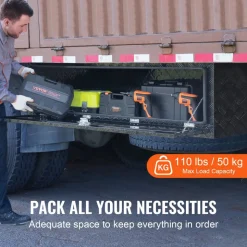 VEVOR Underbody Truck Box, 36" x 17" x 18" Pickup Storage Box, Heavy Duty Aluminum Diamond Plate Tool Box with Lock and Keys, Waterproof Trailer Storage Box with T-Handle Latch for Truck, Van, Trailer