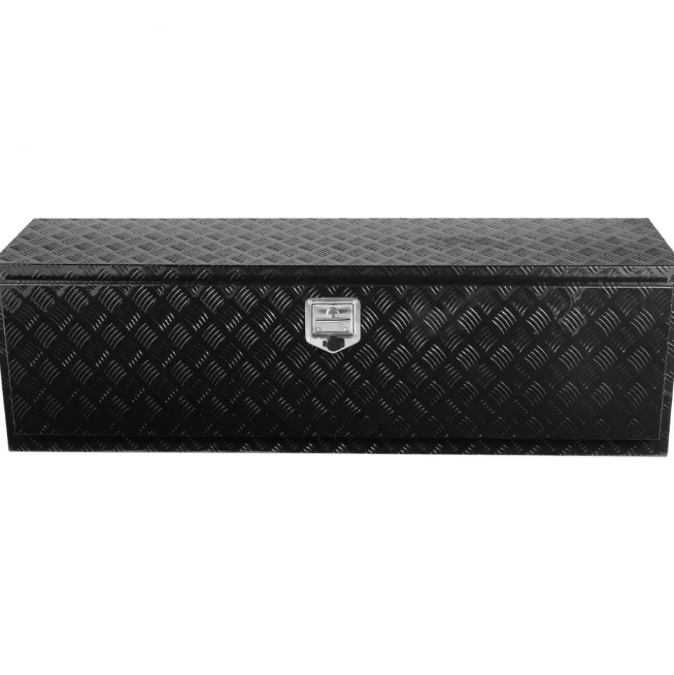VEVOR Underbody Truck Box, 60" x 17" x 18" Pickup Storage Box, Heavy Duty Aluminum Diamond Plate Tool Box with Lock and Keys, Waterproof Trailer Storage Box with T-Handle Latch for Truck, Van, Trailer