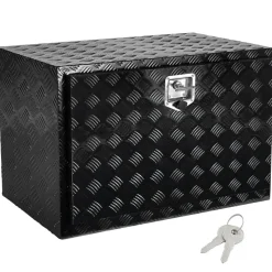 VEVOR Underbody Truck Box, 48" x 24" x 24" Pickup Storage Box, Heavy Duty Aluminum Diamond Plate Tool Box with Lock and Keys, Waterproof Trailer Storage Box with T-Handle Latch for Truck, Van, Trailer