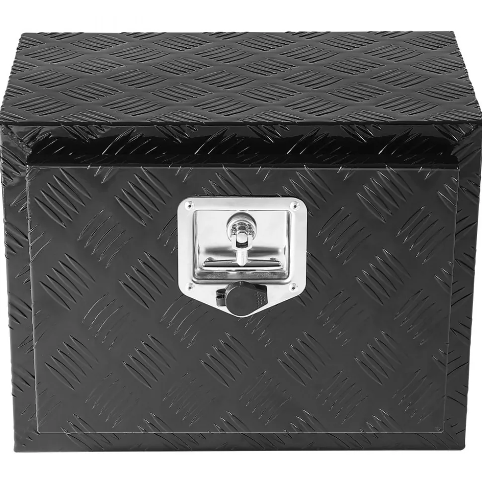 VEVOR Underbody Truck Box, 18" x 12" x 14" Pickup Storage Box, Heavy Duty Aluminum Diamond Plate Tool Box with Lock and Keys, Waterproof Trailer Storage Box with T-Handle Latch for Truck, Van, Trailer