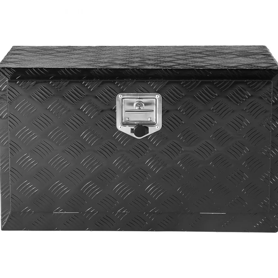 VEVOR Underbody Truck Box, 30" x 17" x 18" Pickup Storage Box, Heavy Duty Aluminum Diamond Plate Tool Box with Lock and Keys, Waterproof Trailer Storage Box with T-Handle Latch for Truck, Van, Trailer