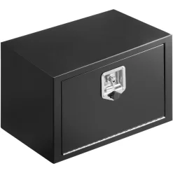 VEVOR Underbody Truck Tool Box, 24 x 12 x 14 Inch Heavy Duty Steel Trailer Storage Box with Lock & Keys, Waterproof Trailer Storage Organizer Under Body Chest with T-Handle for Truck, Van, SUV, Black