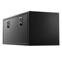 VEVOR Underbody Truck Tool Box, 48 x 18 x 18 Inch Heavy Duty Steel Trailer Storage Box with Lock & Keys, Waterproof Trailer Storage Organizer Under Body Chest with T-Handle for Truck, Van, SUV, Black