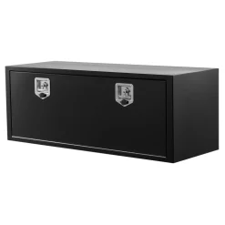 VEVOR Underbody Truck Tool Box, 48 x 18 x 18 Inch Heavy Duty Steel Trailer Storage Box with Lock & Keys, Waterproof Trailer Storage Organizer Under Body Chest with T-Handle for Truck, Van, SUV, Black