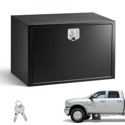 VEVOR Underbody Truck Tool Box, 36 x 24 x 24 Inch Heavy Duty Steel Trailer Storage Box with Lock & Keys, Waterproof Trailer Storage Organizer Under Body Chest with T-Handle for Truck, Van, SUV, Black