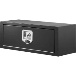 VEVOR Underbody Truck Tool Box, 27 x 10 x 10 Inch Heavy Duty Steel Trailer Storage Box with Lock & Keys, Waterproof Trailer Storage Organizer Under Body Chest with T-Handle for Truck, Van, SUV, Black