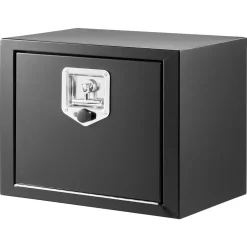 VEVOR Underbody Truck Tool Box, 18 x 12 x 14 Inch Heavy Duty Steel Trailer Storage Box with Lock & Keys, Waterproof Trailer Storage Organizer Under Body Chest with T-Handle for Truck, Van, SUV, Black