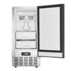 VEVOR Undercounter Built-in Ice Maker, 66 Lbs/Day Under Counter Nugget Ice Maker Machine with Reversible Door Stainless Steel, Freestanding Ice Maker for Commercial Home Kitchen, Electric Drainage