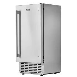 VEVOR Undercounter Built-in Ice Maker, 66 Lbs/Day Under Counter Nugget Ice Maker Machine with Reversible Door Stainless Steel, Freestanding Ice Maker for Commercial Home Kitchen, Electric Drainage