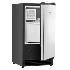 VEVOR Undercounter Built-in Ice Maker, 66 Lbs/Day Under Counter Nugget Ice Maker Machine with Reversible Door Stainless Steel, Freestanding Ice Maker for Commercial Home Kitchen, Electric Drainage