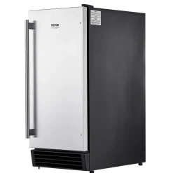 VEVOR Undercounter Built-in Ice Maker, 15 Lbs/Day Under Counter Ice Maker Machine with Reversible Door Stainless Steel, Freestanding Ice Maker for Commercial Home Kitchen, No Drain Required