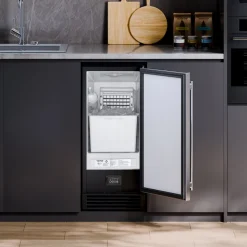 VEVOR Undercounter Built-in Ice Maker, 50 Lbs/Day Under Counter Ice Maker Machine with Drain Pump Reversible Door Stainless Steel, Freestanding Ice Maker for Commercial Home Kitchen