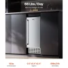 VEVOR Undercounter Built-in Ice Maker, 66 Lbs/Day Under Counter Nugget Ice Maker Machine with Drain Pump Reversible Door Stainless Steel, Freestanding Ice Maker for Commercial Home Kitchen