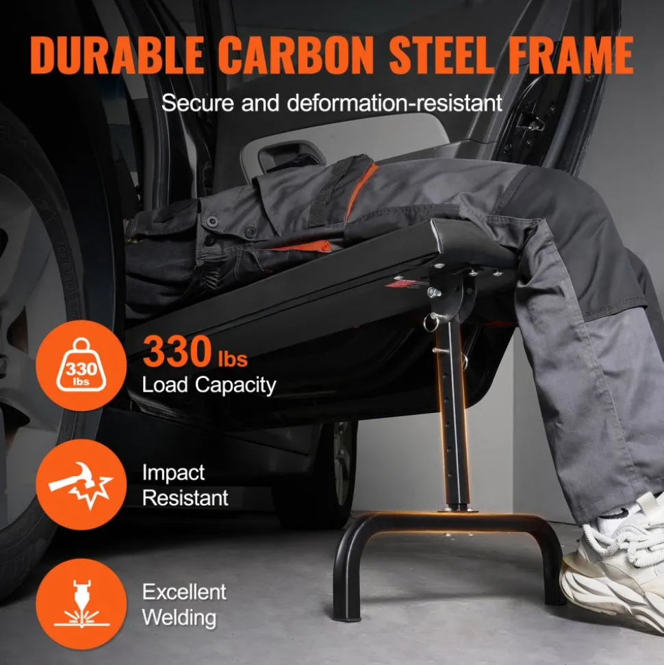 VEVOR Under Dash Creeper, 40 in, 330 lbs Load Capacity Rolling Mechanic Garage Creeper, 20.3-27.4 in Height Adjustable, Laying Down or Upright Inside of Car or Truck, Easy Fold Support for Garage Shop