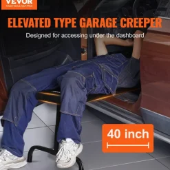 VEVOR Under Dash Creeper, 40 in, 330 lbs Load Capacity Rolling Mechanic Garage Creeper, 20.3-27.4 in Height Adjustable, Laying Down or Upright Inside of Car or Truck, Easy Fold Support for Garage Shop