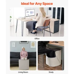 VEVOR Under Desk Space Heater,Rollable Foot Warmer Portable for Home&Office,Timer & Secure,Quiet for Legs,Ankles,Touch&Remote Control Personal Electric Round Surround Warming Pad,Over-Heat Protection