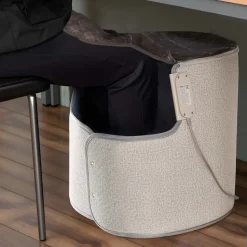 VEVOR Under Desk Space Heater,Rollable Foot Warmer Portable for Home&Office,Timer & Secure,Quiet for Legs,Ankles,Touch&Remote Control Personal Electric Round Surround Warming Pad,Over-Heat Protection
