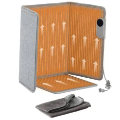 VEVOR Under Desk Space Heater,Foldble Foot Warmer Portable for Home&Office,Timer & Secure,Quiet for Legs,Ankles,Touch&Remote Control Personal Electric Wall Foot Warming Pad,Over-Heat Protection