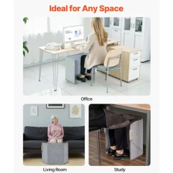 VEVOR Under Desk Space Heater,Foldble Foot Warmer Portable for Home&Office,Timer & Secure,Quiet for Legs,Ankles,Touch&Remote Control Personal Electric Wall Foot Warming Pad,Over-Heat Protection
