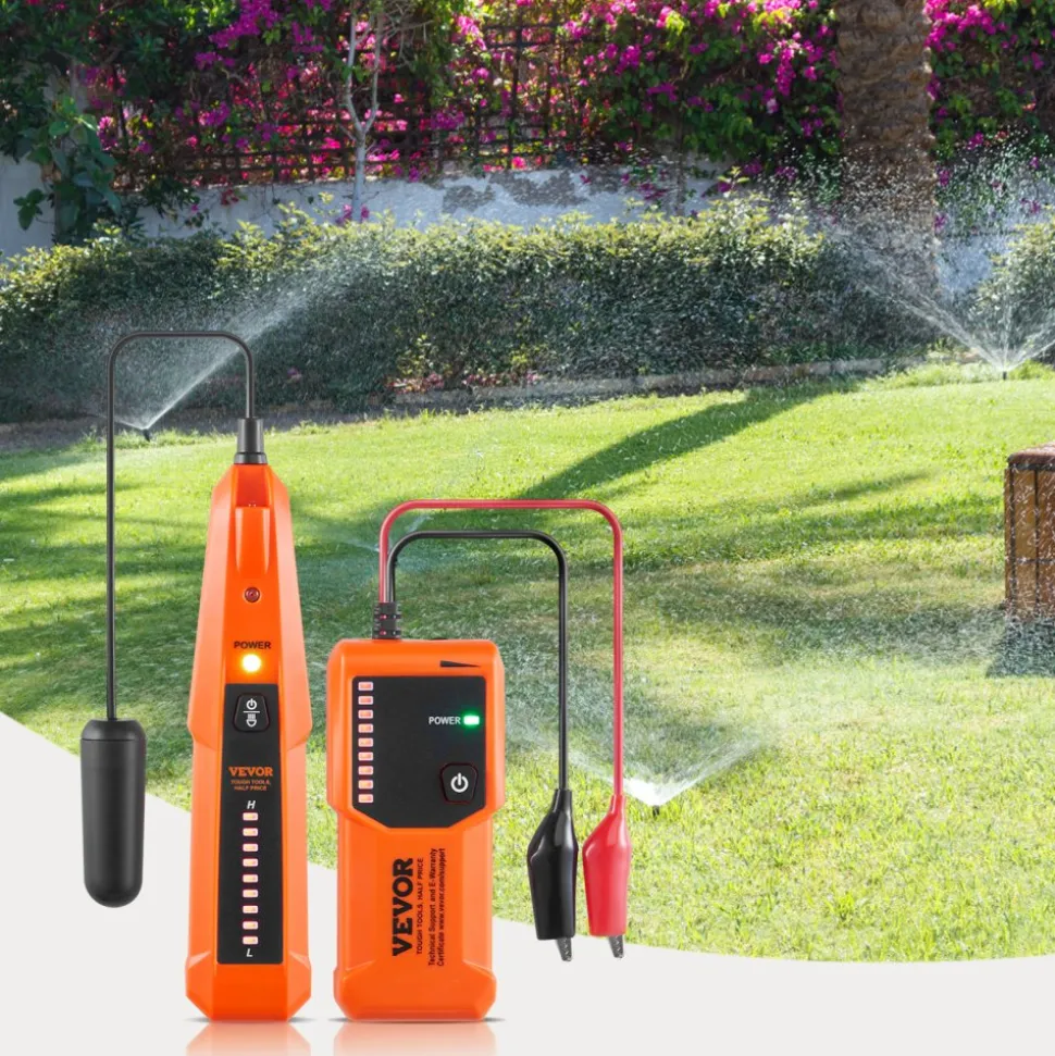 VEVOR Underground Cable Locator, 3 FT Max. Detection Depth, Wire Tracer Break Detector Finder with Earphone, 1000 FT Max.Detection Length Cable Tester for Pet Fence Buried Sprinkler Valve Irrigation