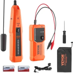 VEVOR Underground Cable Locator, 3 FT Max. Detection Depth, Wire Tracer Break Detector Finder with Earphone, 1000 FT Max.Detection Length Cable Tester for Pet Fence Buried Sprinkler Valve Irrigation
