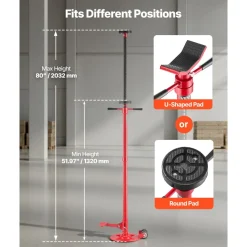 VEVOR Underhoist Support Stand, 1 Ton (2204 lbs) Capacity Under Hoist Jack Stand with Handle, Adjustable Height, Bearing Mounted Spin Handle, Self-Locking Threaded Screw, Support Vehicle Components