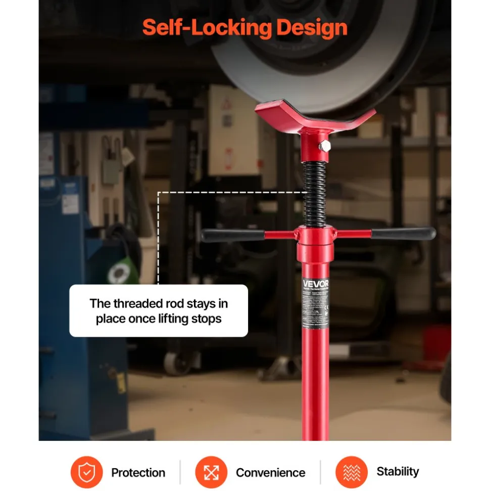 VEVOR Underhoist Support Stand, 3/4 Ton (1653 lbs) Capacity Under Hoist Jack Stand, Lifting from 54.02" to 83.86", Bearing Mounted Spin Handle, Self-Locking Threaded Screw, Support Vehicle Components