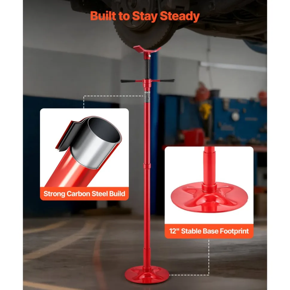 VEVOR Underhoist Support Stand, 3/4 Ton (1653 lbs) Capacity Under Hoist Jack Stand, Lifting from 54.02" to 83.86", Bearing Mounted Spin Handle, Self-Locking Threaded Screw, Support Vehicle Components