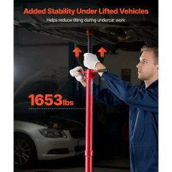 VEVOR Underhoist Support Stand, 3/4 Ton (1653 lbs) Capacity Under Hoist Jack Stand, Lifting from 51.97" to 80", Bearing Mounted Spin Handle, Foot Pedal, 12" Diameter Base, Support Vehicle Components