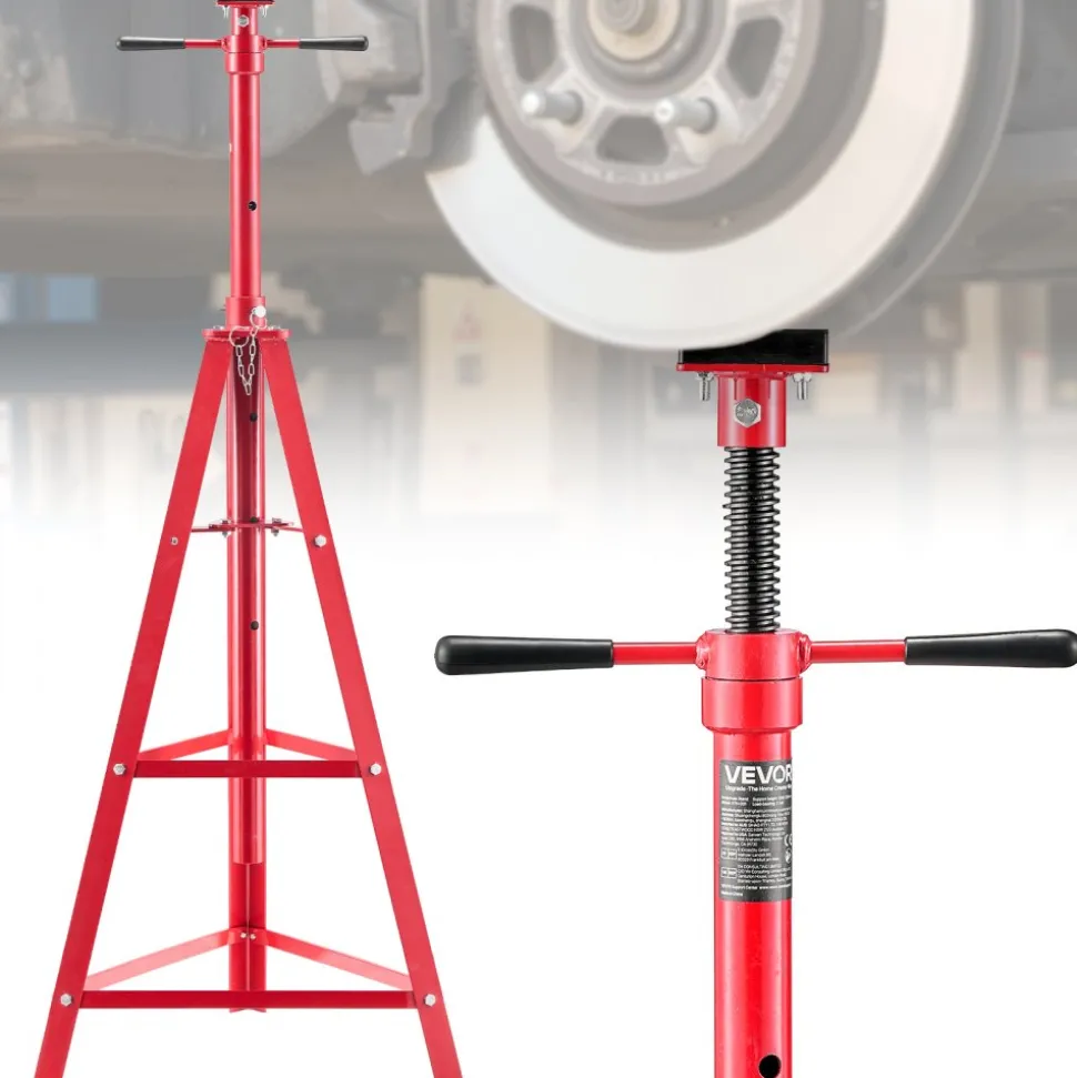 VEVOR Under Hoist Tripod Stand, 2 Ton (4409 lbs) Capacity High Lift Jack Stand Reach Underhoist Support, Lifting from 47.24" to 84.65", 4-Level Adjustable Height, Heavy Duty Carbon Steel for Car Lift