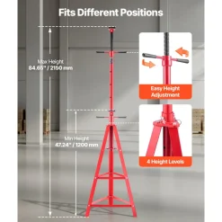 VEVOR Under Hoist Tripod Stand, 2 Ton (4409 lbs) Capacity High Lift Jack Stand Reach Underhoist Support, Lifting from 47.24