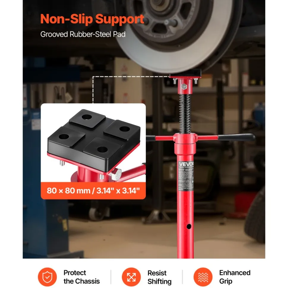 VEVOR Under Hoist Tripod Stand, 2 Ton (4409 lbs) Capacity High Lift Jack Stand Reach Underhoist Support, Lifting from 47.24" to 84.65", 4-Level Adjustable Height, Heavy Duty Carbon Steel for Car Lift