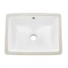 VEVOR Undermount Bathroom Sink, 15.75 x 12.01 Inch Rectangular White Ceramic Vessel Sink with Overflow Hole, Under Counter Drop in Modern Lavatory Vanity Bath Wash Bowl Basin, Rectangle Small Space