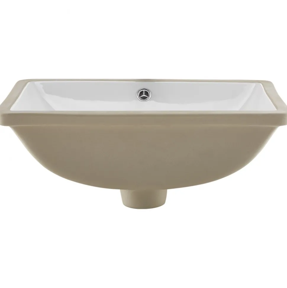 VEVOR Undermount Bathroom Sink, 20.28 x 15.16 Inch Rectangular White Ceramic Vessel Sink with Overflow Hole, Under Counter Drop in Modern Lavatory Vanity Bath Wash Bowl Basin, Rectangle Small Space