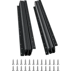 VEVOR Undermount Drawer Slides, 24 inch, Full Extension Ball Bearing Under Stair Cabinet Rails, 260 LB Load Capacity Heavy Duty Bottom Stair Cabinet Glides Track Runners,for DIY Replacement, Black