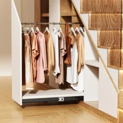 VEVOR Undermount Drawer Slides, 24 inch, Full Extension Ball Bearing Under Stair Cabinet Rails, 260 LB Load Capacity Heavy Duty Bottom Stair Cabinet Glides Track Runners,for DIY Replacement, Black