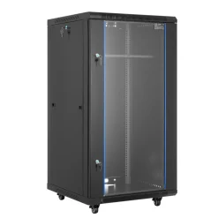 VEVOR 22U Network Cabinet Wall Mount, 23.6 in Depth, 300 lbs Max Load Capacity Server Cabinet Rack Enclosure with Locking Tempered Glass Door, Side Panels, Server Rack for IT Equipment, A/V Devices