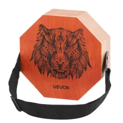 VEVOR Unique Cajon Box Drum, with Internal Guitar Strings, Portable Wooden Percussion Box, Birch Wood Drum Musical Instrument with Adjustable Strap, for Beginners & Professionals, 11.6 x 11.6 x 4 in