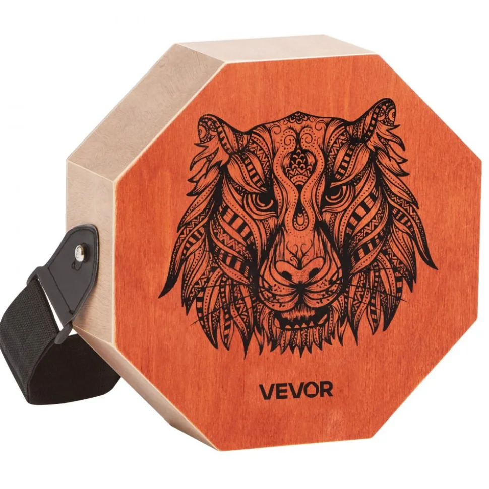 VEVOR Unique Cajon Box Drum, with Internal Guitar Strings, Portable Wooden Percussion Box, Birch Wood Drum Musical Instrument with Adjustable Strap, for Beginners & Professionals, 11.6 x 11.6 x 4 in