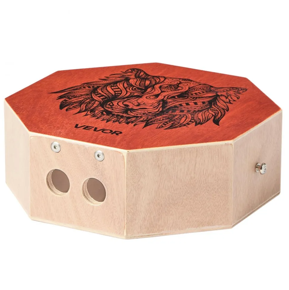 VEVOR Unique Cajon Box Drum, with Internal Guitar Strings, Portable Wooden Percussion Box, Birch Wood Drum Musical Instrument with Adjustable Strap, for Beginners & Professionals, 11.6 x 11.6 x 4 in