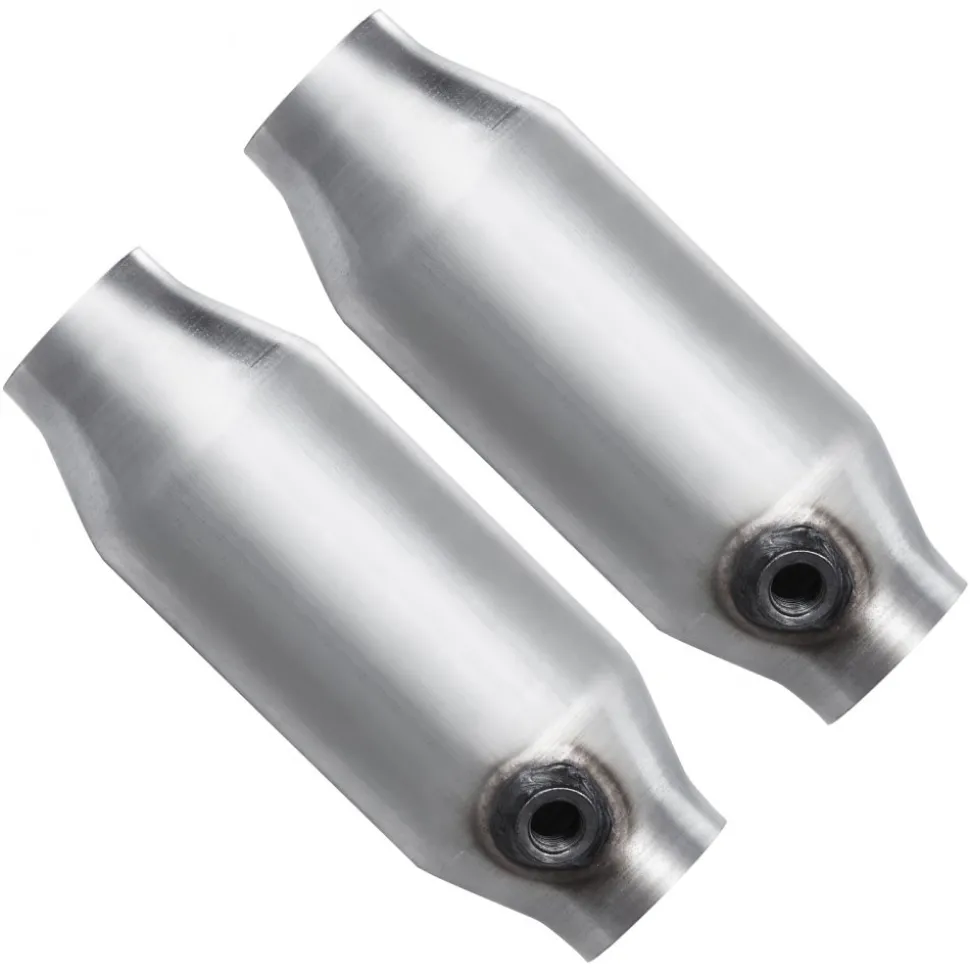 VEVOR Universal Catalytic Converter, 2.5 Inch Inlet/Outlet, 2 Pack High Flow Car Catalytic Converter with O2 Port, Direct Replacement, Stainless Steel Material, for Quick Exhaust Gas Purification