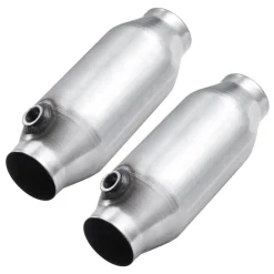 VEVOR Universal Catalytic Converter, 2.5 Inch Inlet/Outlet, 2 Pack High Flow Car Catalytic Converter with O2 Port, Direct Replacement, Stainless Steel Material, for Quick Exhaust Gas Purification