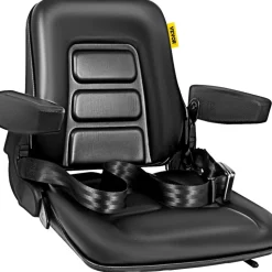 VEVOR Universal Fold Down Forklift Seat with Retractable Safety Belt, Armrest,Adjustable Seat for Excavator, Forklift, Tractor, Skid Loader, Backhoe Dozer Telehandler