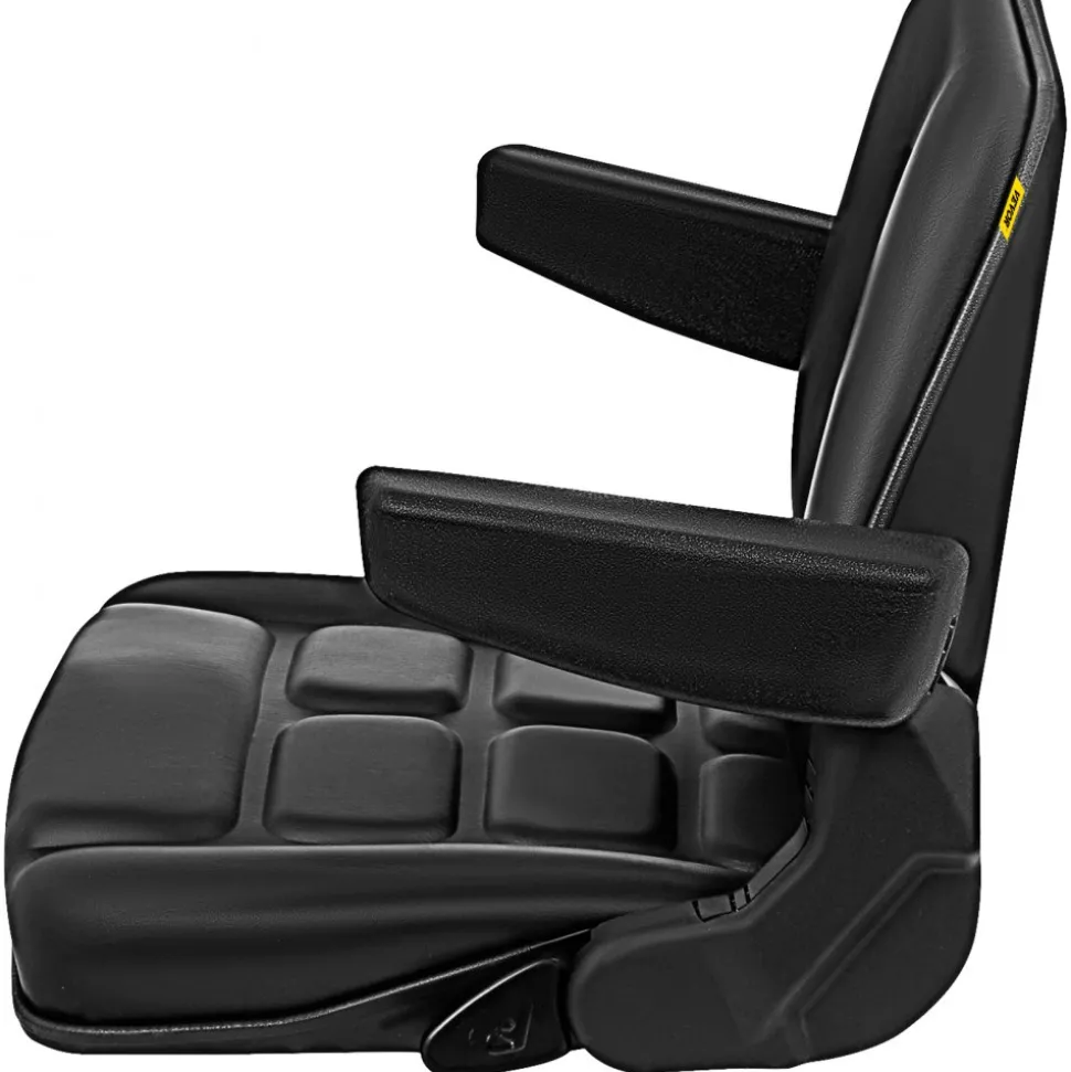 VEVOR Universal Fold Down Forklift Seat with Retractable Safety Belt, Armrest,Adjustable Seat for Excavator, Forklift, Tractor, Skid Loader, Backhoe Dozer Telehandler