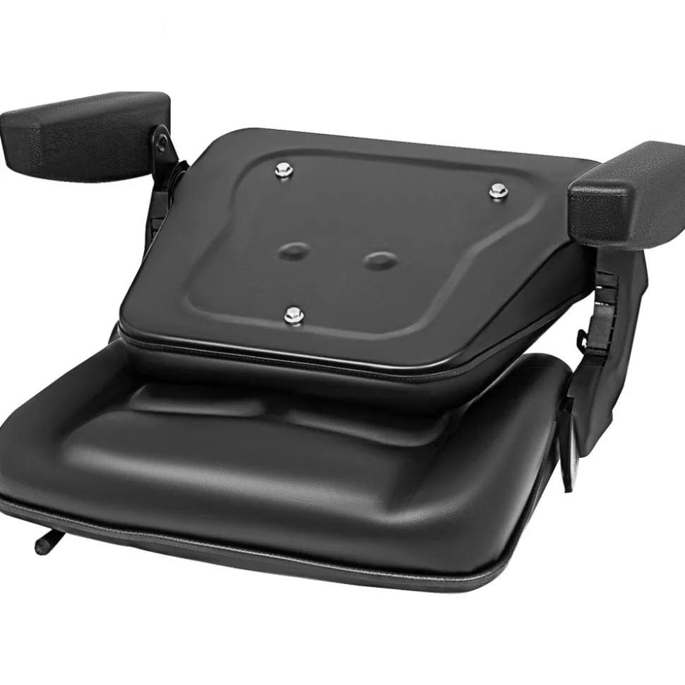 VEVOR Universal Fold Down Forklift Seat with Retractable Safety Belt, Armrest,Adjustable Seat for Excavator, Forklift, Tractor, Skid Loader, Backhoe Dozer Telehandler