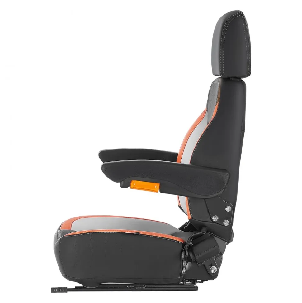 VEVOR Universal Forklift Seat, Tractor Seat with Adjustable Back, Armrest, Headrest & Safety Belt, Secure Tractor Seat with Micro Switch, Ergonomic Lawnmower Seat for Skid Loader Bulldozer