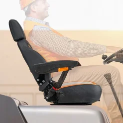 VEVOR Universal Forklift Seat, Tractor Seat with Adjustable Back, Armrest, Headrest & Safety Belt, Secure Tractor Seat with Micro Switch, Ergonomic Lawnmower Seat for Skid Loader Bulldozer